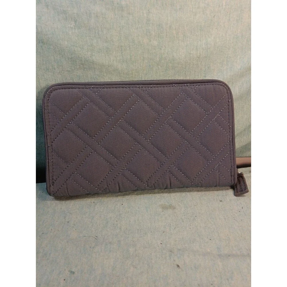 VERA BRADLEY Quilted Zip Around Wristlet Wallet in Gray